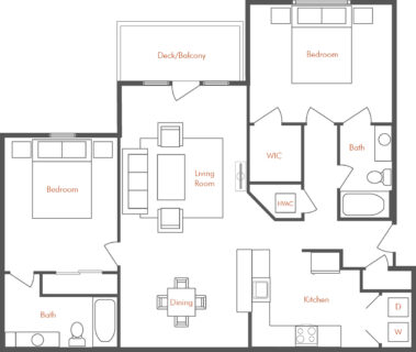 2 Bed / 2 Bath / 1,175 sq ft / One Month / Starting at $1,650