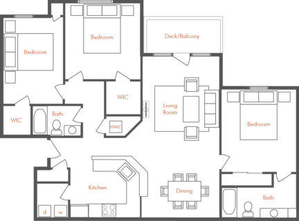 3 Bed / 2 Bath / 1,325 sq ft / One Month / Starting at $2095